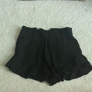 lanthropy - High Waist Black Ruffle Shorts
